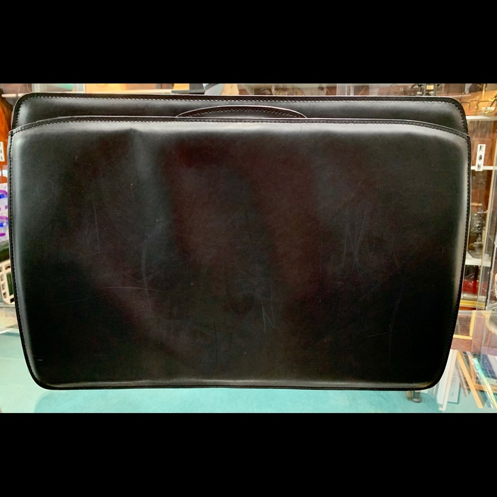 Jack Georges Black Leather Briefcase